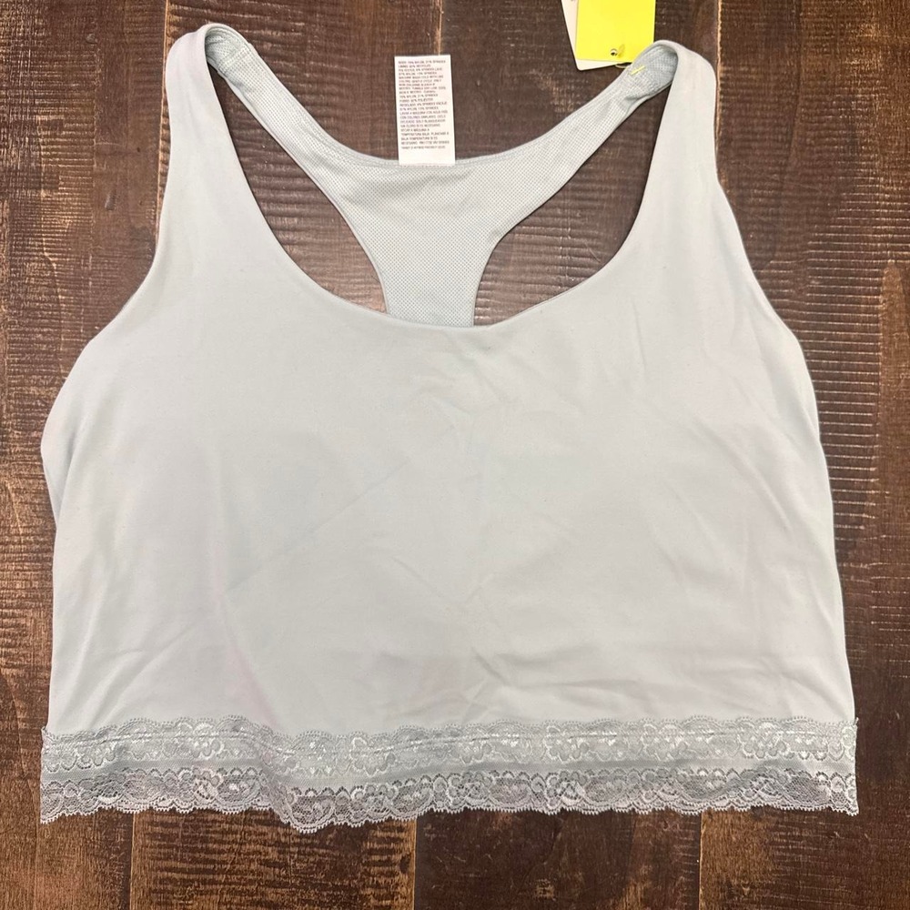 All In Motion Everyday Soft Women's Lace Trimmed Lightweight Tank Top Sports Bra